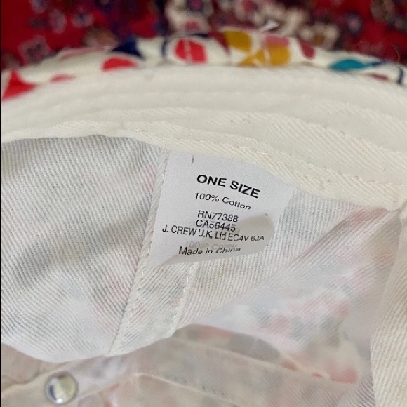 PREPPY J CREW LADIES COTTON FLORAL LAWN FABRIC BASEBALL CAP HAT ADJUSTABLE NWOT - Picture 6 of 6